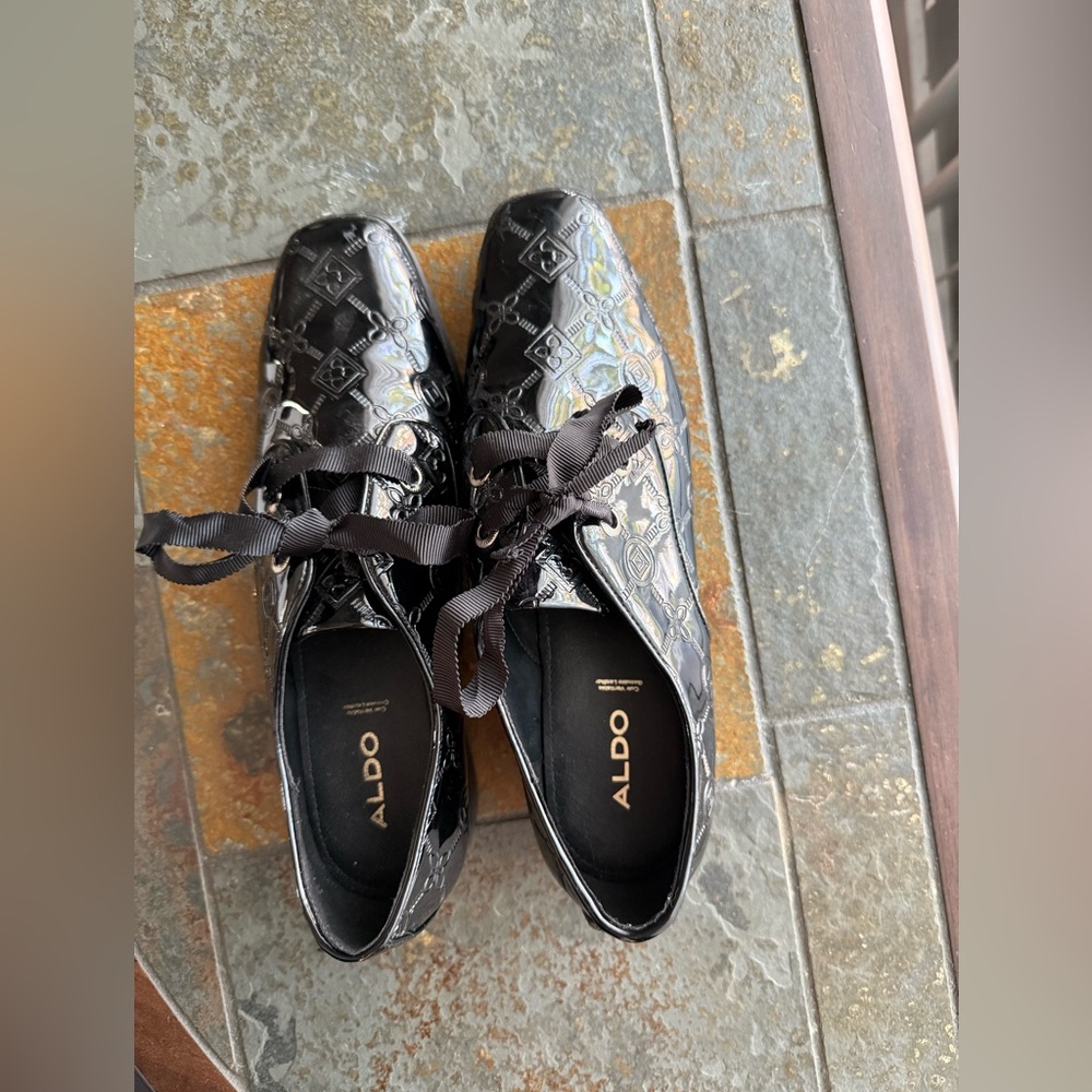 Aldo Black Embossed Women's Loafers